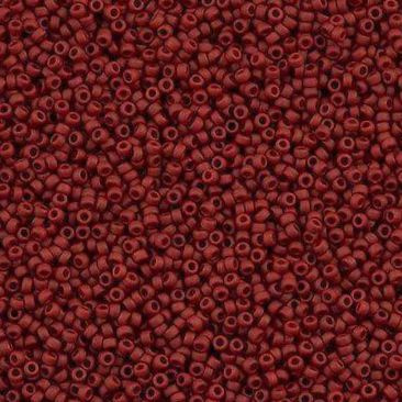 Opaque Matte - Brick Red, Miyuki 15/0 Seed Beads - 3inch tube
